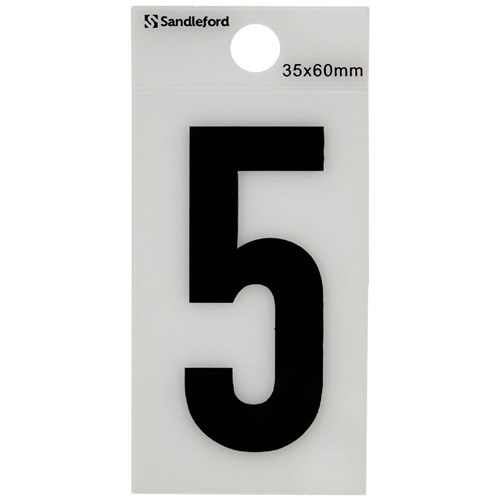 SANDLEFORD SELF ADHESIVE NUMBER H60mm - No.5